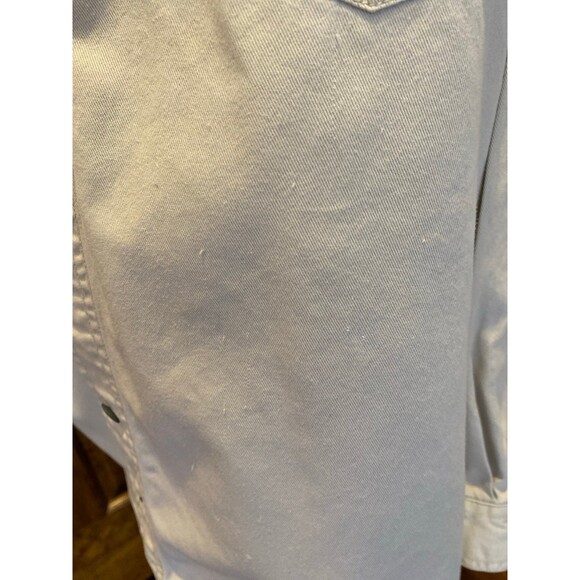 Levi Strauss Silver Womens Denim Shirt Jacket Size Medium Cream Metal Buttons - Picture 7 of 9